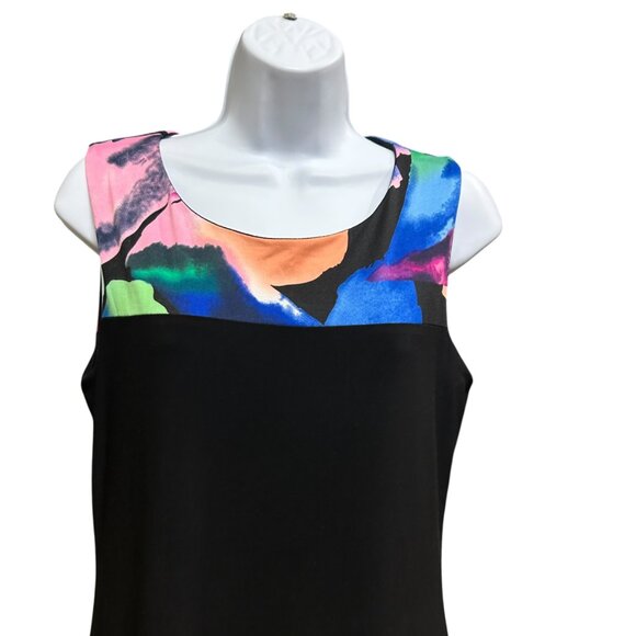 Michael Tyler Black Multicolor Stretchy Dress Size S - Picture 2 of 5